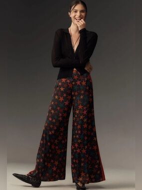Farm Rio for Anthropologie Women’s Star Print Wide Leg Palazzo Pants Size XS